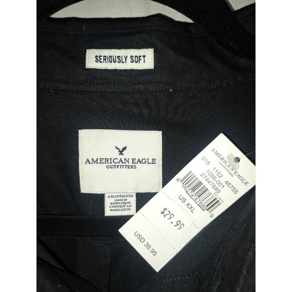 American Eagle Seriously Soft Men's Long Sleeve Button Up Shirt Size XXLarge - Picture 4 of 4